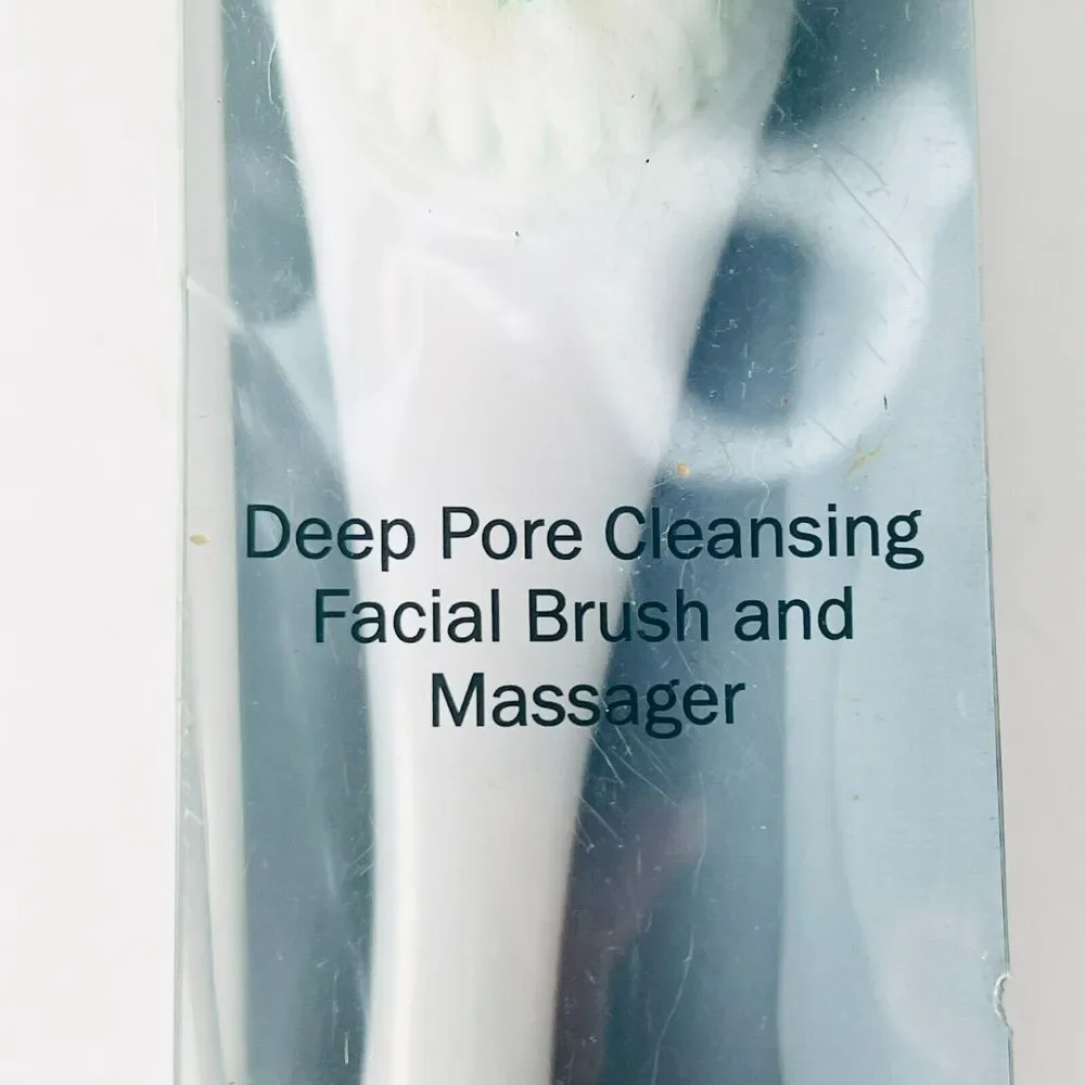 Spa For You Deep Pore Cleansing Facial Brush + Massager Pores MakeUp White NIB